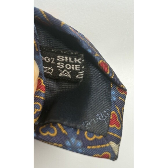 SALVATORE FERRAGAMO 100% Silk 3.75" WIDE Men’s Tie Blue with Bunny Rabbits Italy - Picture 5 of 8